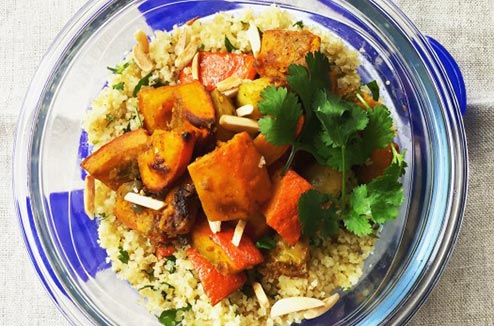 Lunchbox : boulgour aux herbes et légumes rôtis