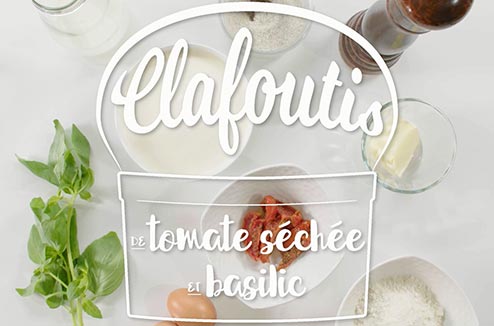 Clafoutis de tomate séchée au basilic