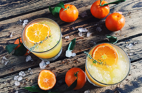 Cocktail au rhum et à la clémentine