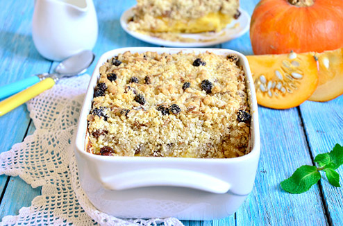 Crumble salé butternut-noisettes