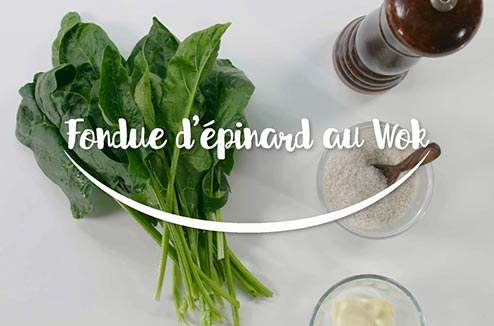 Fondue d’épinard au wok