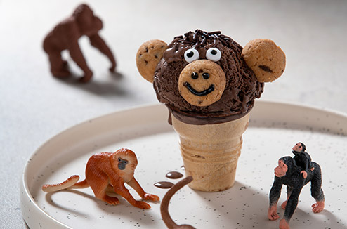 La boule de glace singe