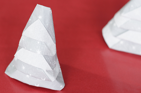 Serviette de table en forme de sapin 