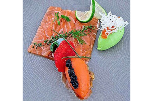 Cœur de saumon mariné façon Gravelax